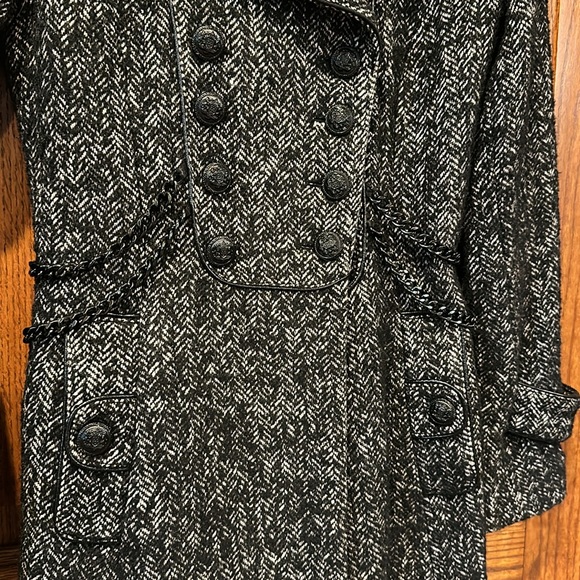 Guess Wool Blend Herringbone Peacoat - XS - Picture 4 of 17
